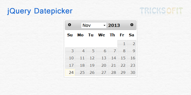 jQuery Datepicker with Simple Example