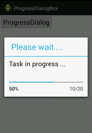 Progress Dialog Box Bar Style In Android