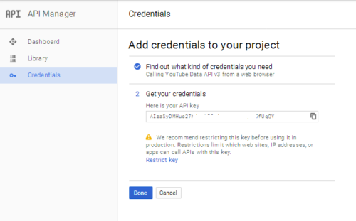 How to get youtube api key