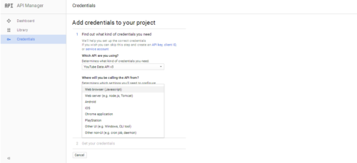 How to get youtube api key