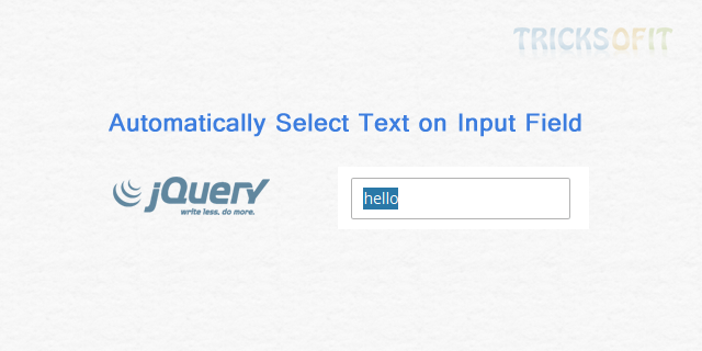 Automatically Select Text in an input field