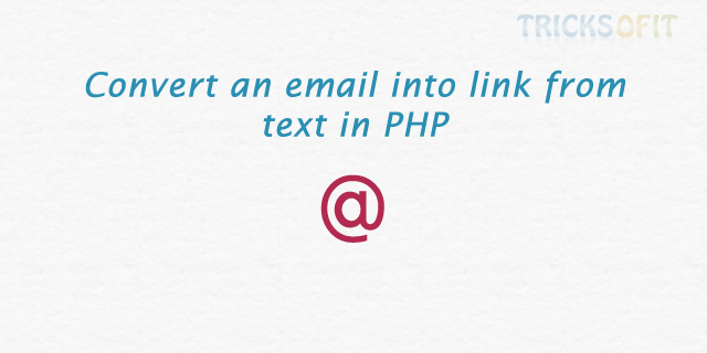 Convert an email into link from text in PHP