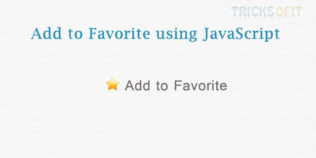 Add to Favorite using JavaScript